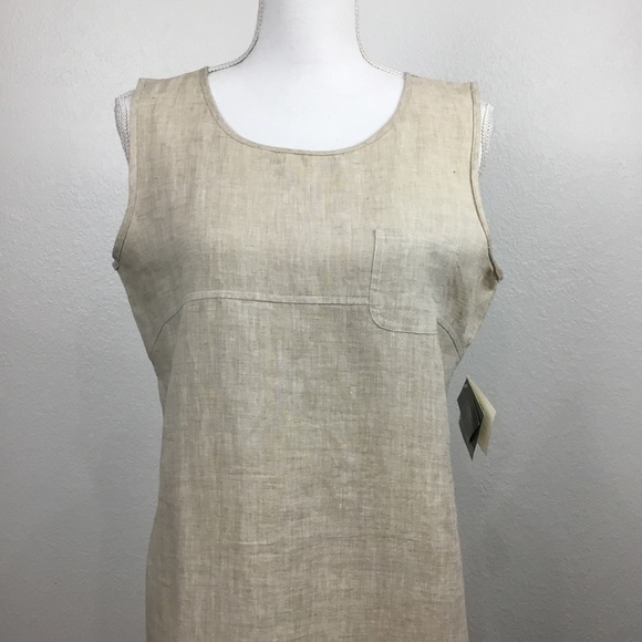 PURE Linen Solutions NYC Maxi Dress In Flax Color SZ M - Picture 2 of 8